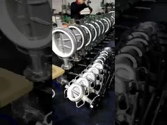 Solucan Dövizli Paslanmaz Çelik Vücut ve PTFE Oturan Wafer Tipi Kelebek Valfi